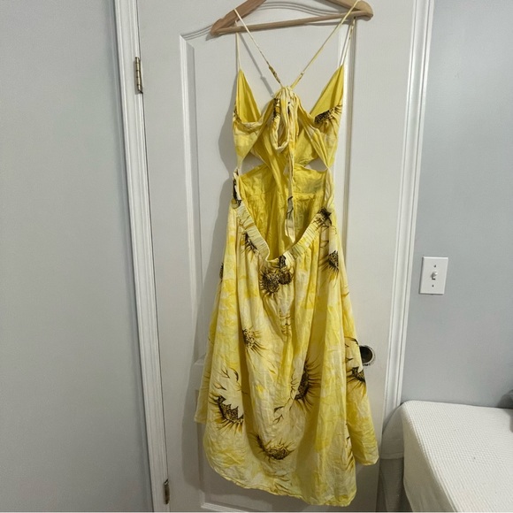 H&M V-NECK COTTON DRESS SUNFLOWER XXL - Picture 3 of 6